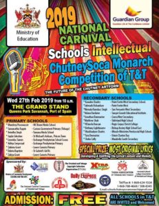 2019 National Carnival Schools Intellectual Chutney Soca Monarch