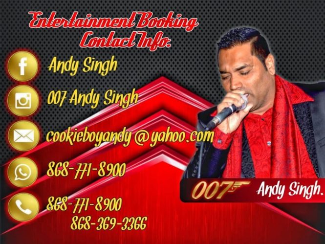 Andy Singh Booking Information Trinidad