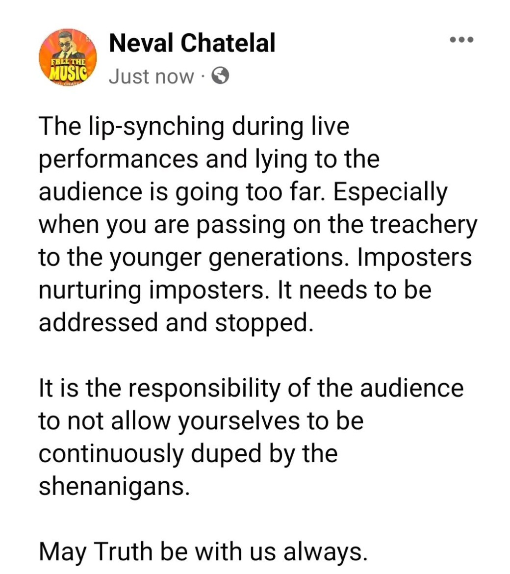 Neval Chatelal Laments the declining quality of Live Singing Performances