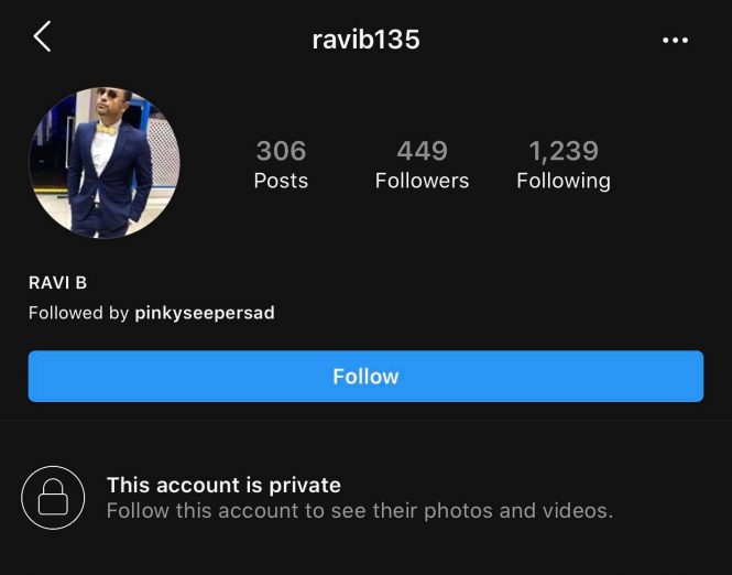 Ravi B impersonated on Instagram AGAIN