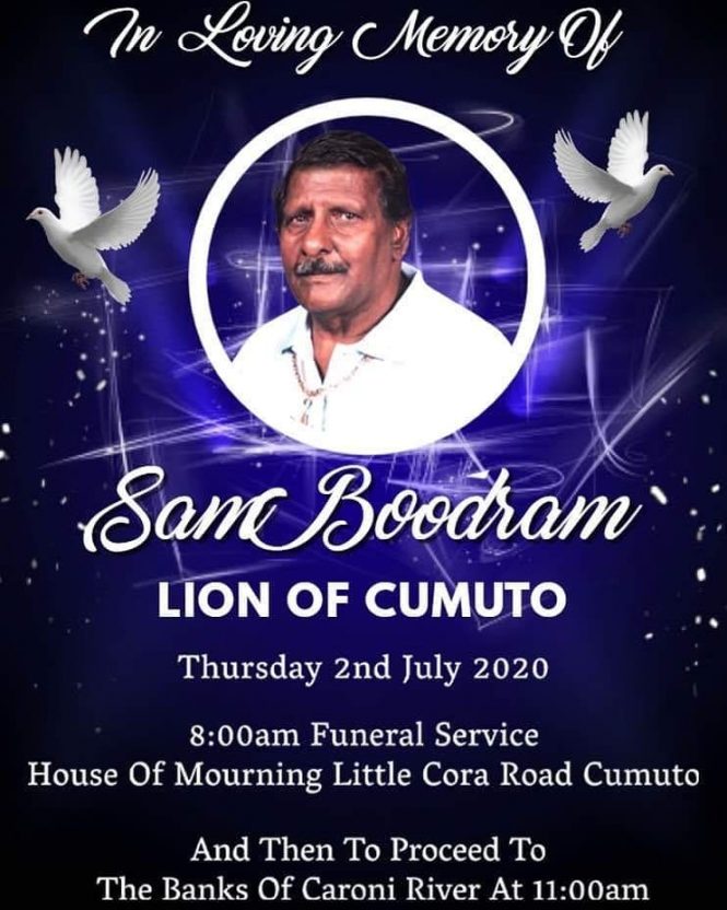 Sam Boodram Funeral Death